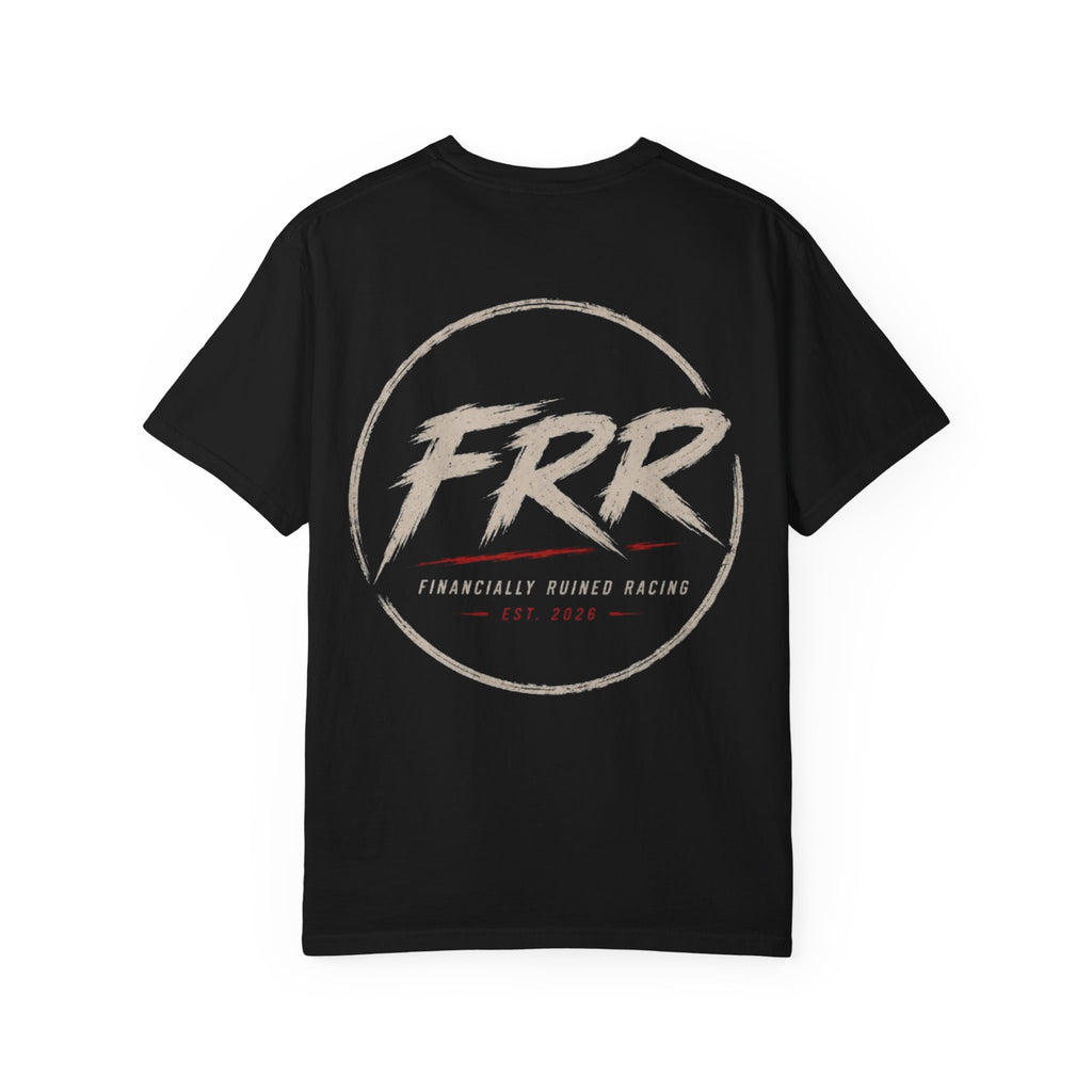 FRR Racing Logo T-Shirt — 'Financially Ruined Racing' Vintage Circle Graphic