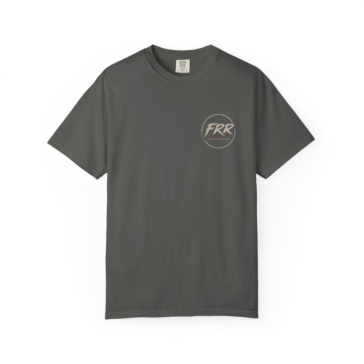 FRR Racing Logo T-Shirt — 'Financially Ruined Racing' Vintage Circle Graphic