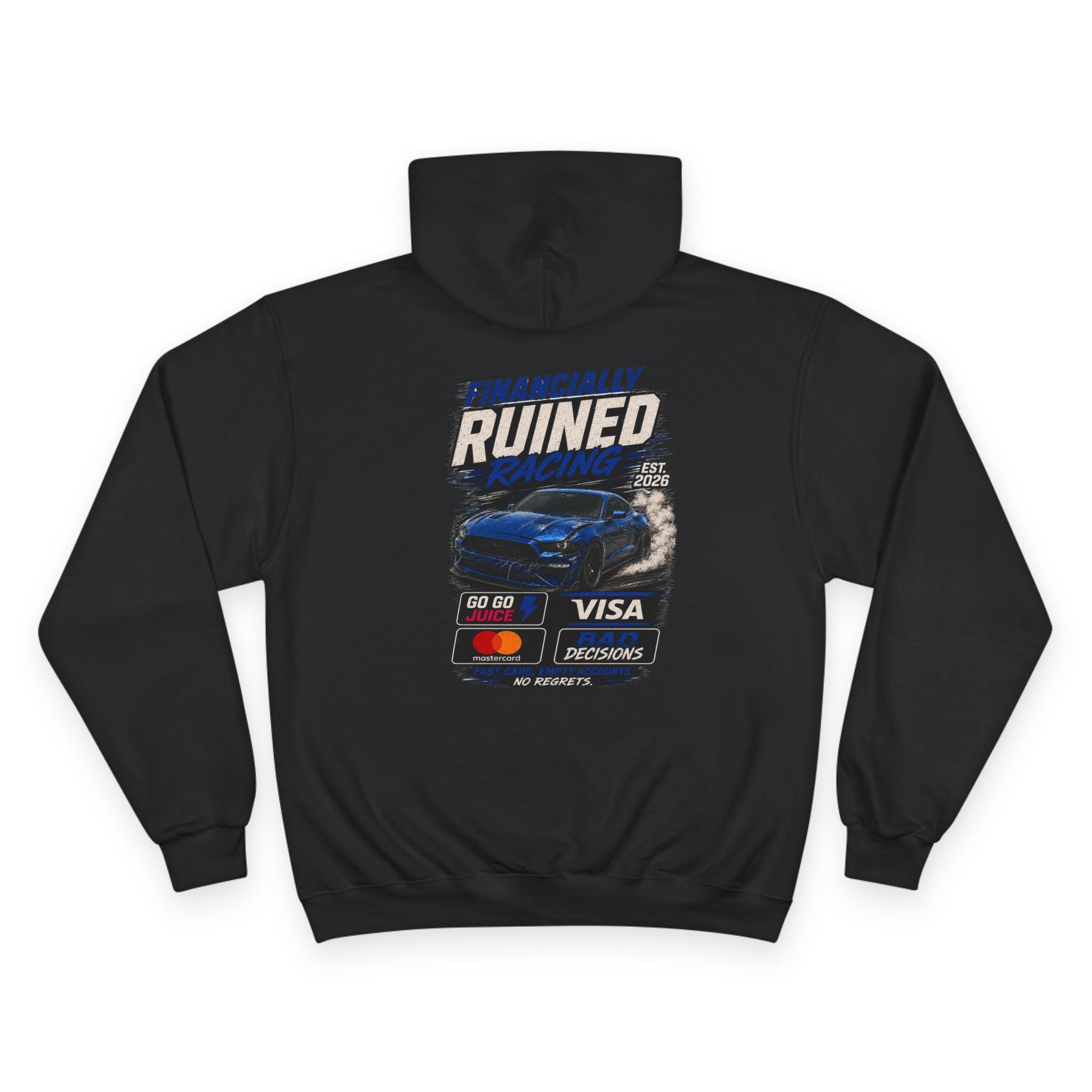 Financially Ruined Racing Hoodie — Graphic "damaged"